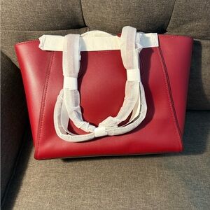 Elegant Red Michael Kors Taryn Tote Bag